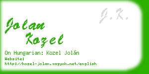 jolan kozel business card